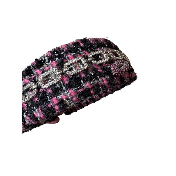 Minime Paris, Handmade Pink and Black Tweed Headband main image 6
